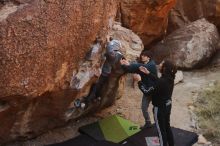 Bouldering in Hueco Tanks on 12/19/2019 with Blue Lizard Climbing and Yoga

Filename: SRM_20191219_1117400.jpg
Aperture: f/6.3
Shutter Speed: 1/250
Body: Canon EOS-1D Mark II
Lens: Canon EF 16-35mm f/2.8 L