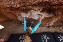 Bouldering in Hueco Tanks on 12/19/2019 with Blue Lizard Climbing and Yoga

Filename: SRM_20191219_1128030.jpg
Aperture: f/5.0
Shutter Speed: 1/250
Body: Canon EOS-1D Mark II
Lens: Canon EF 16-35mm f/2.8 L