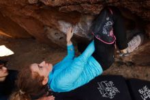 Bouldering in Hueco Tanks on 12/19/2019 with Blue Lizard Climbing and Yoga

Filename: SRM_20191219_1128170.jpg
Aperture: f/5.6
Shutter Speed: 1/250
Body: Canon EOS-1D Mark II
Lens: Canon EF 16-35mm f/2.8 L