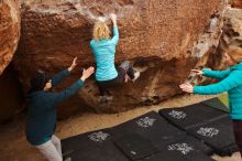 Bouldering in Hueco Tanks on 12/19/2019 with Blue Lizard Climbing and Yoga

Filename: SRM_20191219_1144470.jpg
Aperture: f/5.0
Shutter Speed: 1/250
Body: Canon EOS-1D Mark II
Lens: Canon EF 16-35mm f/2.8 L