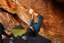 Bouldering in Hueco Tanks on 12/19/2019 with Blue Lizard Climbing and Yoga

Filename: SRM_20191219_1154110.jpg
Aperture: f/3.5
Shutter Speed: 1/250
Body: Canon EOS-1D Mark II
Lens: Canon EF 16-35mm f/2.8 L