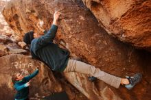 Bouldering in Hueco Tanks on 12/19/2019 with Blue Lizard Climbing and Yoga

Filename: SRM_20191219_1154290.jpg
Aperture: f/4.5
Shutter Speed: 1/250
Body: Canon EOS-1D Mark II
Lens: Canon EF 16-35mm f/2.8 L