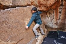 Bouldering in Hueco Tanks on 12/19/2019 with Blue Lizard Climbing and Yoga

Filename: SRM_20191219_1159330.jpg
Aperture: f/4.0
Shutter Speed: 1/200
Body: Canon EOS-1D Mark II
Lens: Canon EF 16-35mm f/2.8 L