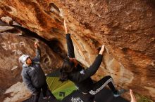 Bouldering in Hueco Tanks on 12/19/2019 with Blue Lizard Climbing and Yoga

Filename: SRM_20191219_1220440.jpg
Aperture: f/4.5
Shutter Speed: 1/200
Body: Canon EOS-1D Mark II
Lens: Canon EF 16-35mm f/2.8 L