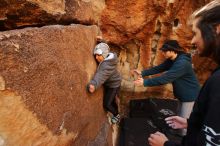 Bouldering in Hueco Tanks on 12/19/2019 with Blue Lizard Climbing and Yoga

Filename: SRM_20191219_1224010.jpg
Aperture: f/6.3
Shutter Speed: 1/200
Body: Canon EOS-1D Mark II
Lens: Canon EF 16-35mm f/2.8 L