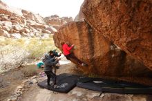 Bouldering in Hueco Tanks on 12/19/2019 with Blue Lizard Climbing and Yoga

Filename: SRM_20191219_1239260.jpg
Aperture: f/6.3
Shutter Speed: 1/250
Body: Canon EOS-1D Mark II
Lens: Canon EF 16-35mm f/2.8 L