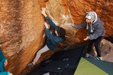 Bouldering in Hueco Tanks on 12/19/2019 with Blue Lizard Climbing and Yoga

Filename: SRM_20191219_1255060.jpg
Aperture: f/3.5
Shutter Speed: 1/250
Body: Canon EOS-1D Mark II
Lens: Canon EF 16-35mm f/2.8 L