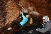 Bouldering in Hueco Tanks on 12/19/2019 with Blue Lizard Climbing and Yoga

Filename: SRM_20191219_1306110.jpg
Aperture: f/5.0
Shutter Speed: 1/250
Body: Canon EOS-1D Mark II
Lens: Canon EF 16-35mm f/2.8 L