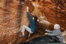 Bouldering in Hueco Tanks on 12/19/2019 with Blue Lizard Climbing and Yoga

Filename: SRM_20191219_1314230.jpg
Aperture: f/3.5
Shutter Speed: 1/250
Body: Canon EOS-1D Mark II
Lens: Canon EF 16-35mm f/2.8 L