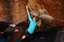 Bouldering in Hueco Tanks on 12/19/2019 with Blue Lizard Climbing and Yoga

Filename: SRM_20191219_1338500.jpg
Aperture: f/5.6
Shutter Speed: 1/250
Body: Canon EOS-1D Mark II
Lens: Canon EF 16-35mm f/2.8 L
