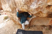 Bouldering in Hueco Tanks on 12/19/2019 with Blue Lizard Climbing and Yoga

Filename: SRM_20191219_1405180.jpg
Aperture: f/4.5
Shutter Speed: 1/250
Body: Canon EOS-1D Mark II
Lens: Canon EF 16-35mm f/2.8 L