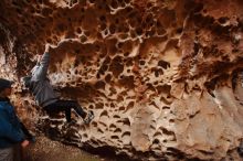 Bouldering in Hueco Tanks on 12/19/2019 with Blue Lizard Climbing and Yoga

Filename: SRM_20191219_1620220.jpg
Aperture: f/2.8
Shutter Speed: 1/100
Body: Canon EOS-1D Mark II
Lens: Canon EF 16-35mm f/2.8 L