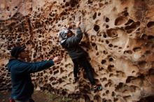 Bouldering in Hueco Tanks on 12/19/2019 with Blue Lizard Climbing and Yoga

Filename: SRM_20191219_1639340.jpg
Aperture: f/4.0
Shutter Speed: 1/100
Body: Canon EOS-1D Mark II
Lens: Canon EF 16-35mm f/2.8 L