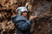 Bouldering in Hueco Tanks on 12/19/2019 with Blue Lizard Climbing and Yoga

Filename: SRM_20191219_1647130.jpg
Aperture: f/2.5
Shutter Speed: 1/100
Body: Canon EOS-1D Mark II
Lens: Canon EF 50mm f/1.8 II