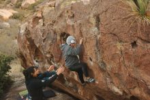 Bouldering in Hueco Tanks on 12/19/2019 with Blue Lizard Climbing and Yoga

Filename: SRM_20191219_1800200.jpg
Aperture: f/3.5
Shutter Speed: 1/250
Body: Canon EOS-1D Mark II
Lens: Canon EF 50mm f/1.8 II