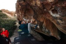 Bouldering in Hueco Tanks on 12/19/2019 with Blue Lizard Climbing and Yoga

Filename: SRM_20191219_1813550.jpg
Aperture: f/3.5
Shutter Speed: 1/250
Body: Canon EOS-1D Mark II
Lens: Canon EF 16-35mm f/2.8 L