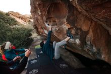 Bouldering in Hueco Tanks on 12/19/2019 with Blue Lizard Climbing and Yoga

Filename: SRM_20191219_1814170.jpg
Aperture: f/3.5
Shutter Speed: 1/250
Body: Canon EOS-1D Mark II
Lens: Canon EF 16-35mm f/2.8 L
