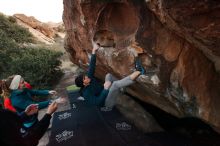 Bouldering in Hueco Tanks on 12/19/2019 with Blue Lizard Climbing and Yoga

Filename: SRM_20191219_1814210.jpg
Aperture: f/3.5
Shutter Speed: 1/250
Body: Canon EOS-1D Mark II
Lens: Canon EF 16-35mm f/2.8 L