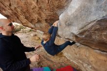 Bouldering in Hueco Tanks on 12/23/2019 with Blue Lizard Climbing and Yoga

Filename: SRM_20191223_0959480.jpg
Aperture: f/5.6
Shutter Speed: 1/250
Body: Canon EOS-1D Mark II
Lens: Canon EF 16-35mm f/2.8 L