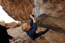 Bouldering in Hueco Tanks on 12/23/2019 with Blue Lizard Climbing and Yoga

Filename: SRM_20191223_1000030.jpg
Aperture: f/6.3
Shutter Speed: 1/250
Body: Canon EOS-1D Mark II
Lens: Canon EF 16-35mm f/2.8 L