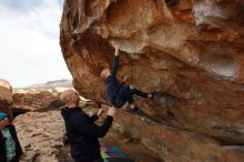 Bouldering in Hueco Tanks on 12/23/2019 with Blue Lizard Climbing and Yoga

Filename: SRM_20191223_1006560.jpg
Aperture: f/9.0
Shutter Speed: 1/320
Body: Canon EOS-1D Mark II
Lens: Canon EF 16-35mm f/2.8 L