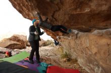 Bouldering in Hueco Tanks on 12/23/2019 with Blue Lizard Climbing and Yoga

Filename: SRM_20191223_1009080.jpg
Aperture: f/3.5
Shutter Speed: 1/800
Body: Canon EOS-1D Mark II
Lens: Canon EF 16-35mm f/2.8 L