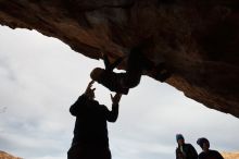 Bouldering in Hueco Tanks on 12/23/2019 with Blue Lizard Climbing and Yoga

Filename: SRM_20191223_1010250.jpg
Aperture: f/8.0
Shutter Speed: 1/800
Body: Canon EOS-1D Mark II
Lens: Canon EF 16-35mm f/2.8 L