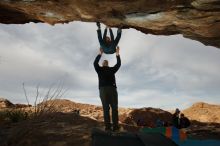 Bouldering in Hueco Tanks on 12/23/2019 with Blue Lizard Climbing and Yoga

Filename: SRM_20191223_1016260.jpg
Aperture: f/8.0
Shutter Speed: 1/250
Body: Canon EOS-1D Mark II
Lens: Canon EF 16-35mm f/2.8 L