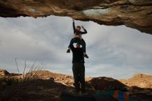Bouldering in Hueco Tanks on 12/23/2019 with Blue Lizard Climbing and Yoga

Filename: SRM_20191223_1016590.jpg
Aperture: f/9.0
Shutter Speed: 1/250
Body: Canon EOS-1D Mark II
Lens: Canon EF 16-35mm f/2.8 L