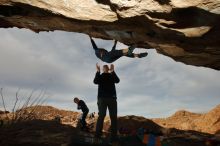 Bouldering in Hueco Tanks on 12/23/2019 with Blue Lizard Climbing and Yoga

Filename: SRM_20191223_1018040.jpg
Aperture: f/9.0
Shutter Speed: 1/250
Body: Canon EOS-1D Mark II
Lens: Canon EF 16-35mm f/2.8 L