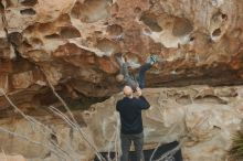 Bouldering in Hueco Tanks on 12/23/2019 with Blue Lizard Climbing and Yoga

Filename: SRM_20191223_1045410.jpg
Aperture: f/4.5
Shutter Speed: 1/500
Body: Canon EOS-1D Mark II
Lens: Canon EF 50mm f/1.8 II