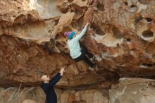 Bouldering in Hueco Tanks on 12/23/2019 with Blue Lizard Climbing and Yoga

Filename: SRM_20191223_1048370.jpg
Aperture: f/5.0
Shutter Speed: 1/500
Body: Canon EOS-1D Mark II
Lens: Canon EF 50mm f/1.8 II