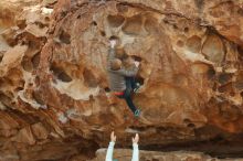 Bouldering in Hueco Tanks on 12/23/2019 with Blue Lizard Climbing and Yoga

Filename: SRM_20191223_1053120.jpg
Aperture: f/5.0
Shutter Speed: 1/500
Body: Canon EOS-1D Mark II
Lens: Canon EF 50mm f/1.8 II