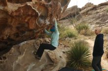 Bouldering in Hueco Tanks on 12/23/2019 with Blue Lizard Climbing and Yoga

Filename: SRM_20191223_1054260.jpg
Aperture: f/6.3
Shutter Speed: 1/500
Body: Canon EOS-1D Mark II
Lens: Canon EF 50mm f/1.8 II