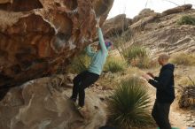 Bouldering in Hueco Tanks on 12/23/2019 with Blue Lizard Climbing and Yoga

Filename: SRM_20191223_1054310.jpg
Aperture: f/6.3
Shutter Speed: 1/500
Body: Canon EOS-1D Mark II
Lens: Canon EF 50mm f/1.8 II