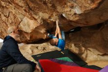 Bouldering in Hueco Tanks on 12/23/2019 with Blue Lizard Climbing and Yoga

Filename: SRM_20191223_1119410.jpg
Aperture: f/5.6
Shutter Speed: 1/250
Body: Canon EOS-1D Mark II
Lens: Canon EF 16-35mm f/2.8 L