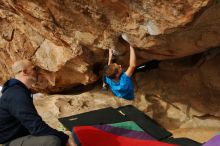 Bouldering in Hueco Tanks on 12/23/2019 with Blue Lizard Climbing and Yoga

Filename: SRM_20191223_1119420.jpg
Aperture: f/5.6
Shutter Speed: 1/250
Body: Canon EOS-1D Mark II
Lens: Canon EF 16-35mm f/2.8 L