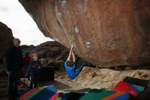 Bouldering in Hueco Tanks on 12/23/2019 with Blue Lizard Climbing and Yoga

Filename: SRM_20191223_1122020.jpg
Aperture: f/8.0
Shutter Speed: 1/320
Body: Canon EOS-1D Mark II
Lens: Canon EF 16-35mm f/2.8 L