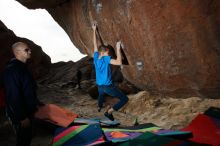 Bouldering in Hueco Tanks on 12/23/2019 with Blue Lizard Climbing and Yoga

Filename: SRM_20191223_1125120.jpg
Aperture: f/8.0
Shutter Speed: 1/320
Body: Canon EOS-1D Mark II
Lens: Canon EF 16-35mm f/2.8 L