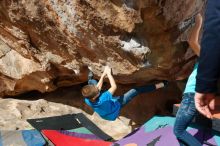 Bouldering in Hueco Tanks on 12/23/2019 with Blue Lizard Climbing and Yoga

Filename: SRM_20191223_1140240.jpg
Aperture: f/8.0
Shutter Speed: 1/250
Body: Canon EOS-1D Mark II
Lens: Canon EF 16-35mm f/2.8 L