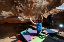 Bouldering in Hueco Tanks on 12/23/2019 with Blue Lizard Climbing and Yoga

Filename: SRM_20191223_1149400.jpg
Aperture: f/8.0
Shutter Speed: 1/250
Body: Canon EOS-1D Mark II
Lens: Canon EF 16-35mm f/2.8 L