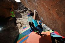 Bouldering in Hueco Tanks on 12/23/2019 with Blue Lizard Climbing and Yoga

Filename: SRM_20191223_1155090.jpg
Aperture: f/8.0
Shutter Speed: 1/250
Body: Canon EOS-1D Mark II
Lens: Canon EF 16-35mm f/2.8 L