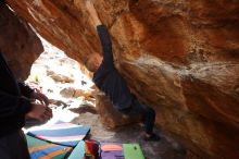 Bouldering in Hueco Tanks on 12/23/2019 with Blue Lizard Climbing and Yoga

Filename: SRM_20191223_1342000.jpg
Aperture: f/5.0
Shutter Speed: 1/250
Body: Canon EOS-1D Mark II
Lens: Canon EF 16-35mm f/2.8 L