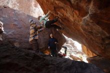 Bouldering in Hueco Tanks on 12/23/2019 with Blue Lizard Climbing and Yoga

Filename: SRM_20191223_1350140.jpg
Aperture: f/6.3
Shutter Speed: 1/250
Body: Canon EOS-1D Mark II
Lens: Canon EF 16-35mm f/2.8 L