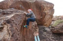Bouldering in Hueco Tanks on 12/23/2019 with Blue Lizard Climbing and Yoga

Filename: SRM_20191223_1423400.jpg
Aperture: f/7.1
Shutter Speed: 1/250
Body: Canon EOS-1D Mark II
Lens: Canon EF 16-35mm f/2.8 L
