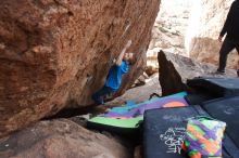 Bouldering in Hueco Tanks on 12/23/2019 with Blue Lizard Climbing and Yoga

Filename: SRM_20191223_1450100.jpg
Aperture: f/5.6
Shutter Speed: 1/250
Body: Canon EOS-1D Mark II
Lens: Canon EF 16-35mm f/2.8 L