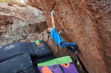 Bouldering in Hueco Tanks on 12/23/2019 with Blue Lizard Climbing and Yoga

Filename: SRM_20191223_1451090.jpg
Aperture: f/5.6
Shutter Speed: 1/250
Body: Canon EOS-1D Mark II
Lens: Canon EF 16-35mm f/2.8 L