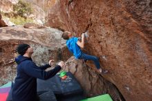 Bouldering in Hueco Tanks on 12/23/2019 with Blue Lizard Climbing and Yoga

Filename: SRM_20191223_1451170.jpg
Aperture: f/5.6
Shutter Speed: 1/250
Body: Canon EOS-1D Mark II
Lens: Canon EF 16-35mm f/2.8 L