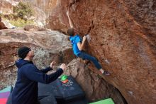 Bouldering in Hueco Tanks on 12/23/2019 with Blue Lizard Climbing and Yoga

Filename: SRM_20191223_1451180.jpg
Aperture: f/5.6
Shutter Speed: 1/250
Body: Canon EOS-1D Mark II
Lens: Canon EF 16-35mm f/2.8 L