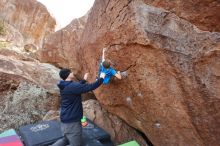 Bouldering in Hueco Tanks on 12/23/2019 with Blue Lizard Climbing and Yoga

Filename: SRM_20191223_1451250.jpg
Aperture: f/5.0
Shutter Speed: 1/250
Body: Canon EOS-1D Mark II
Lens: Canon EF 16-35mm f/2.8 L